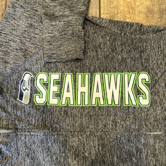 NFL Teams Seahawks Full Zip Women's Grey Hoodie Lightweight Jacket Size L - Picture 5 of 7